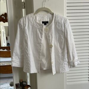 Joseph White Embroidered Cropped Blazer